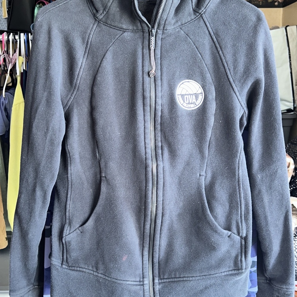 Lululemon Black full zip -Up Scuba with Volleyball Logo